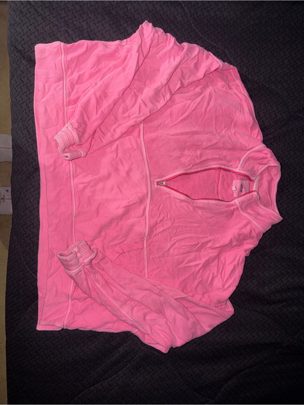 aerie Bright Pink Half-Zip Turtleneck Pullover